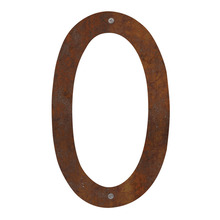 Husnummer 0 stål rustlook 40 cm